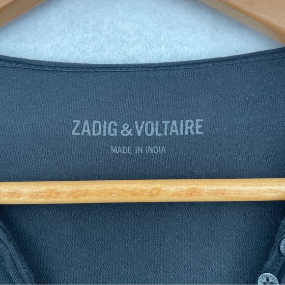 ~Zadig & Voltaire Tunisien Skull Camo Bejeweled Long Sleeve Top NWT - Picture 3 of 9